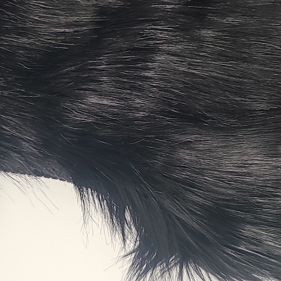 NEW MICHAEL Michael Kors black faux fur vest large - Picture 4 of 12